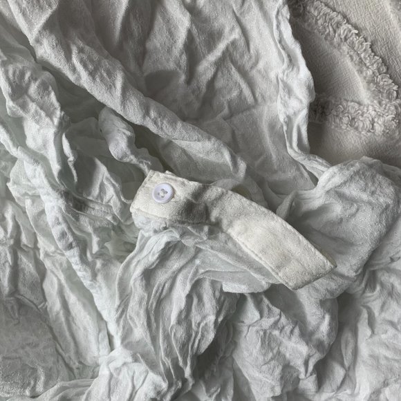 UO silence + noise White Textured Surplice Cross Front Long Sleeve Top - Picture 6 of 7